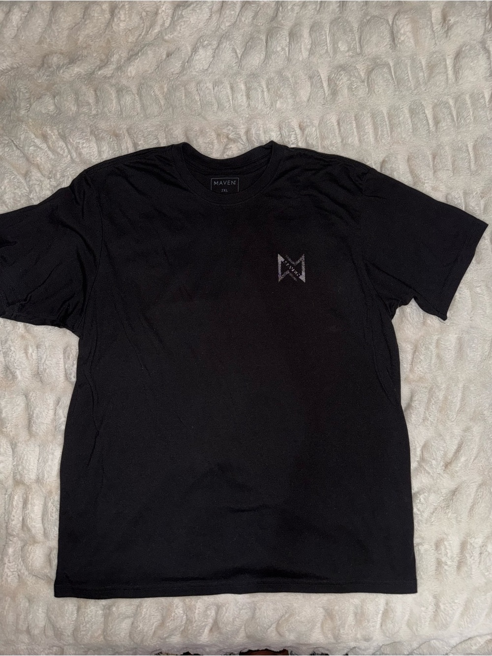 Maven Black Short Sleeve Crew Neck Tee with Subtle Logo
